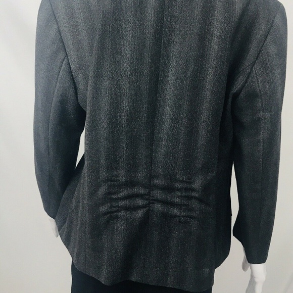 Lida Baday Designer Blazer Luxury Jacket 14 Stripe Gray Dark Academia University - Picture 4 of 8